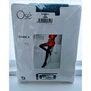 OSE Italy Black Classic 4 Luxury Tights Pantyhose Stripe NERO 3/L  NEW IN PACKGE